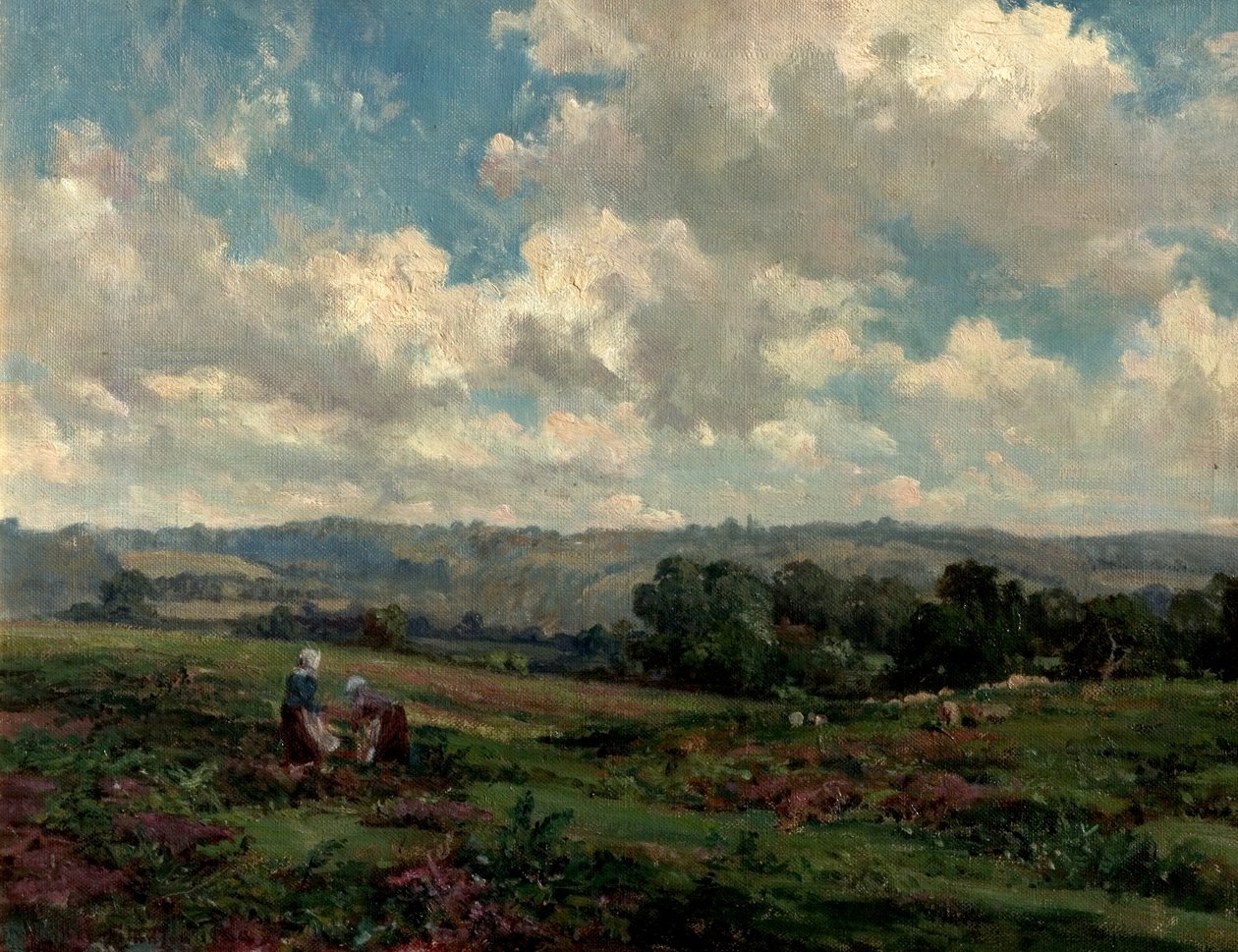 Fields in Surrey, 1890 tekijältä Herbert Hughes Stanton