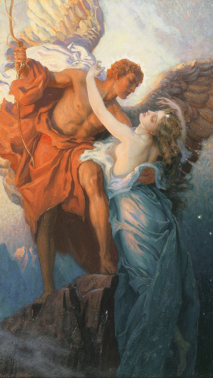 Päivä ja Dawnstar (öljy kankaalle) tekijältä Herbert James Draper