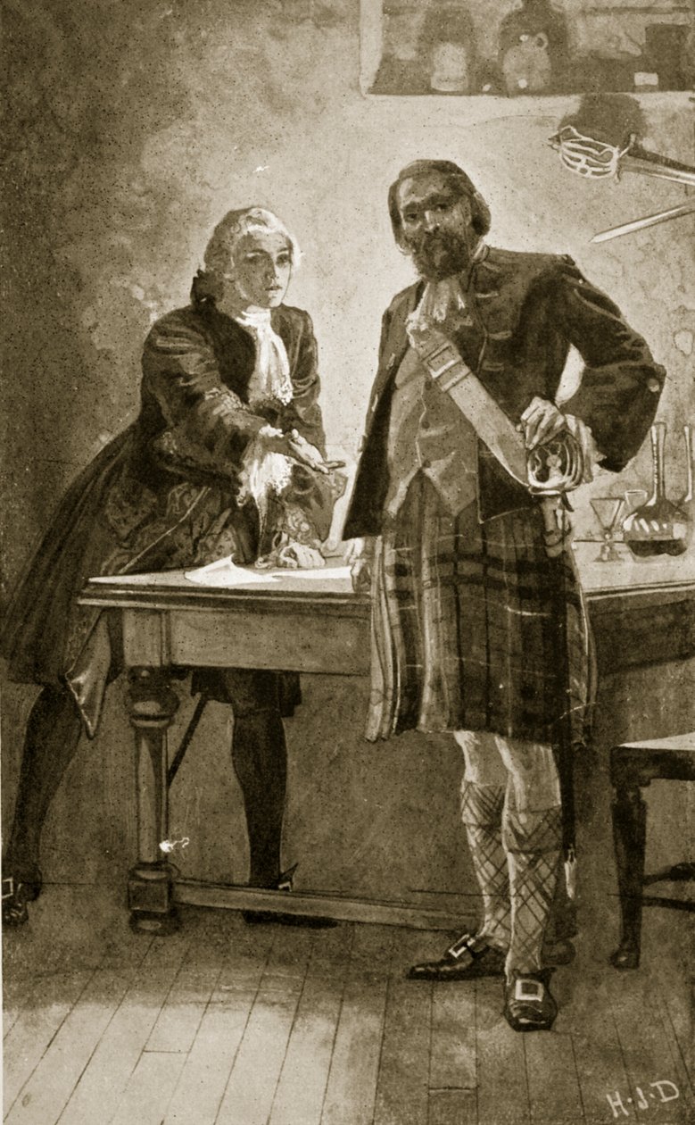 Prinssi Charles vetoaa Cameron of Lochieliin, kuvitus teoksesta 