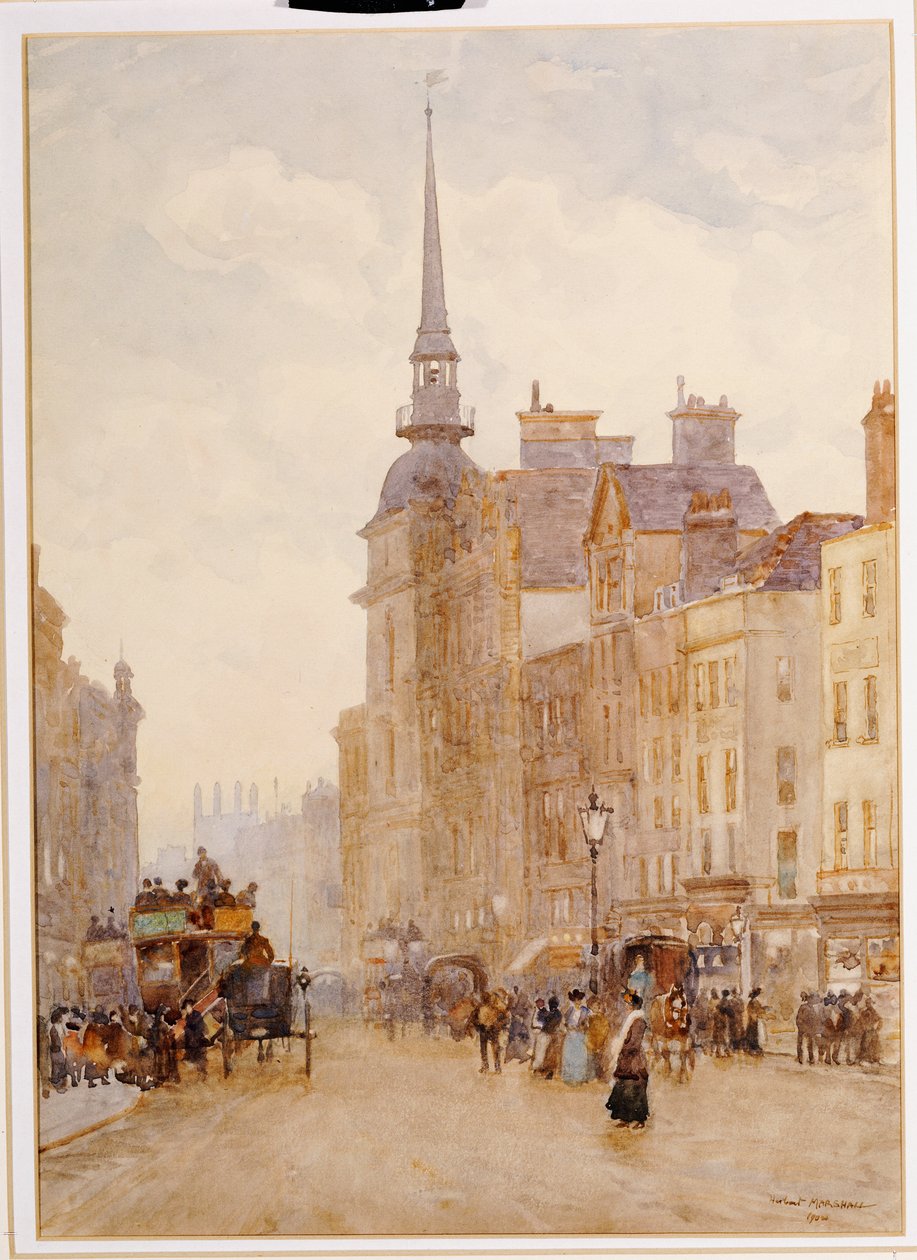 Katse alas Ludgate Hillille St. Paulin portailta, 1900 tekijältä Herbert Menzies Marshall