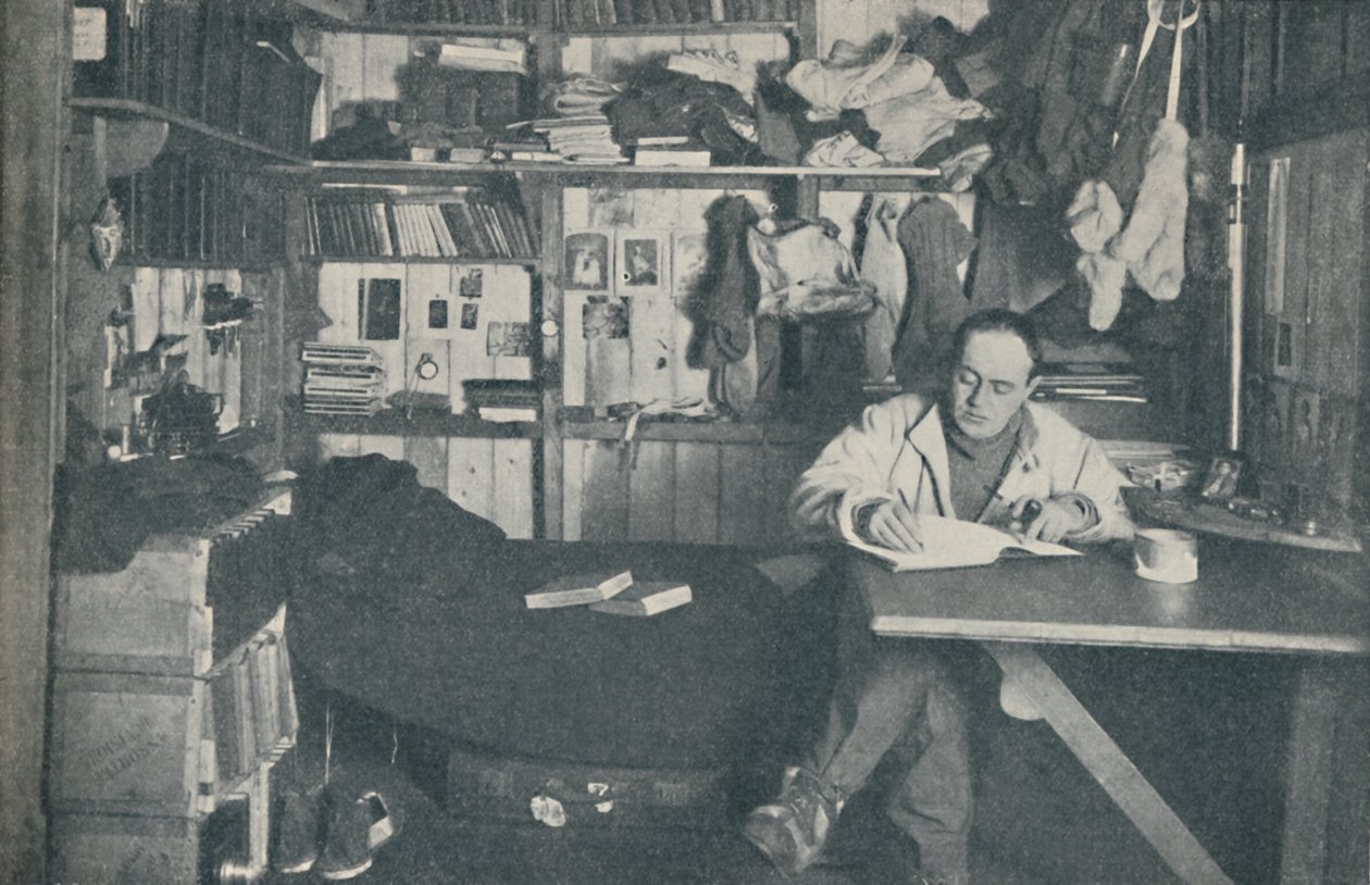 Kapteeni R. F. Scott, R. N. kirjoittaa päiväkirjaansa, vuodelta 1911, 1936. tekijältä Herbert Ponting
