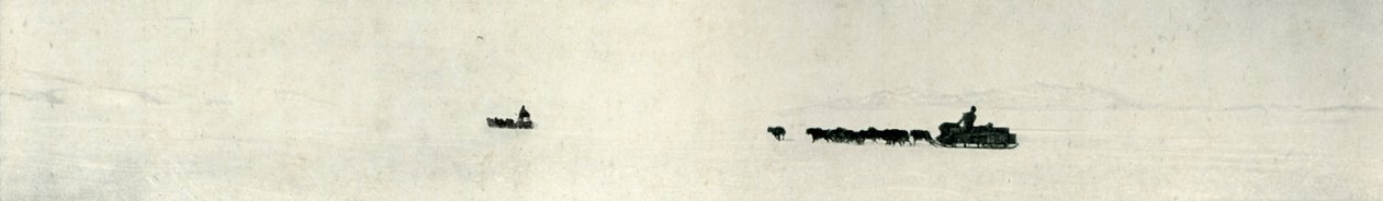 Koirat laukkaavat kohti estettä, c1911, 1913 tekijältä Herbert Ponting