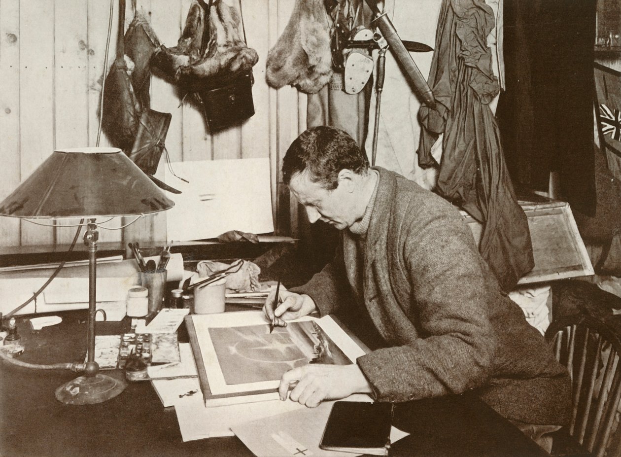 Dr. Wilson laatii luonnosta, joka on annettu s. 258, 1911, 1913 tekijältä Herbert Ponting