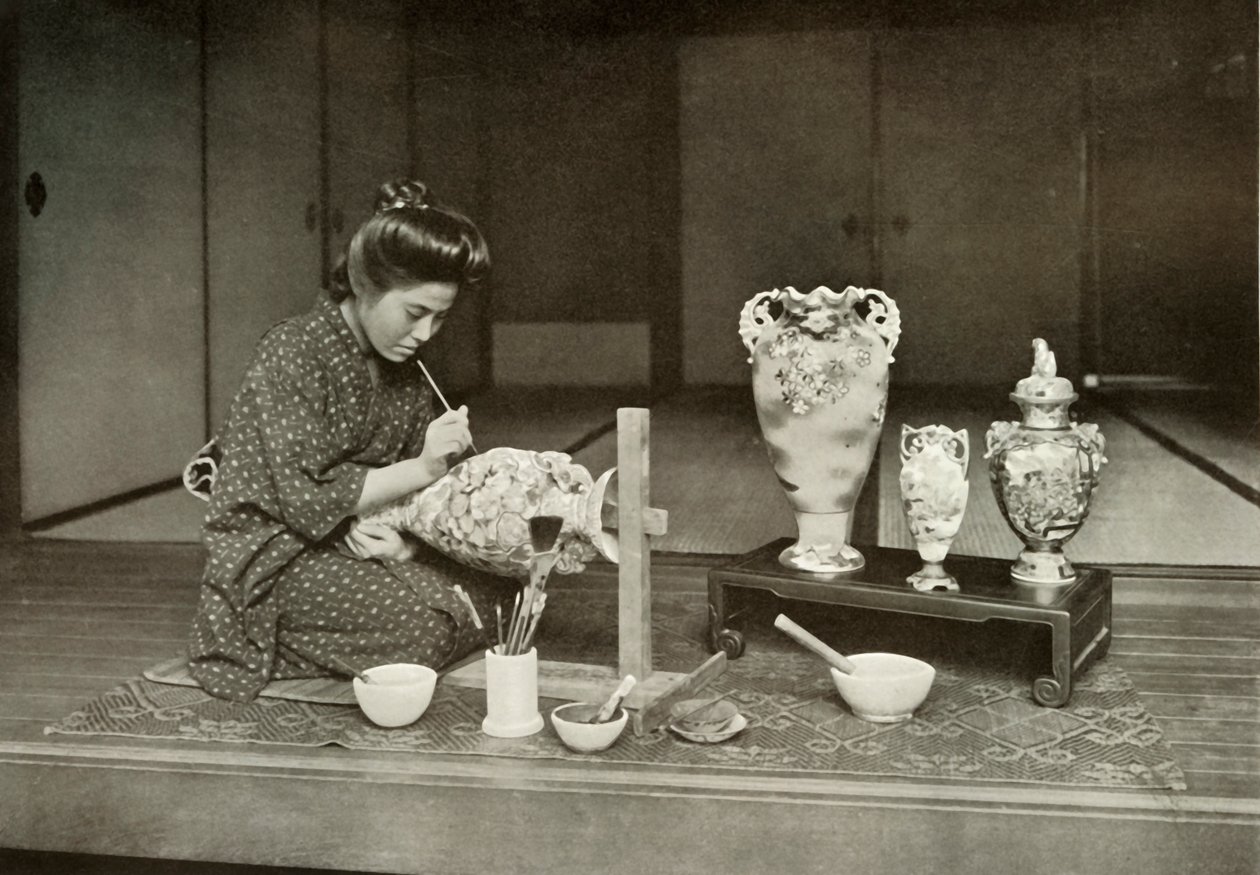 Maalauskeramiikkaa vientiin, 1910. tekijältä Herbert Ponting