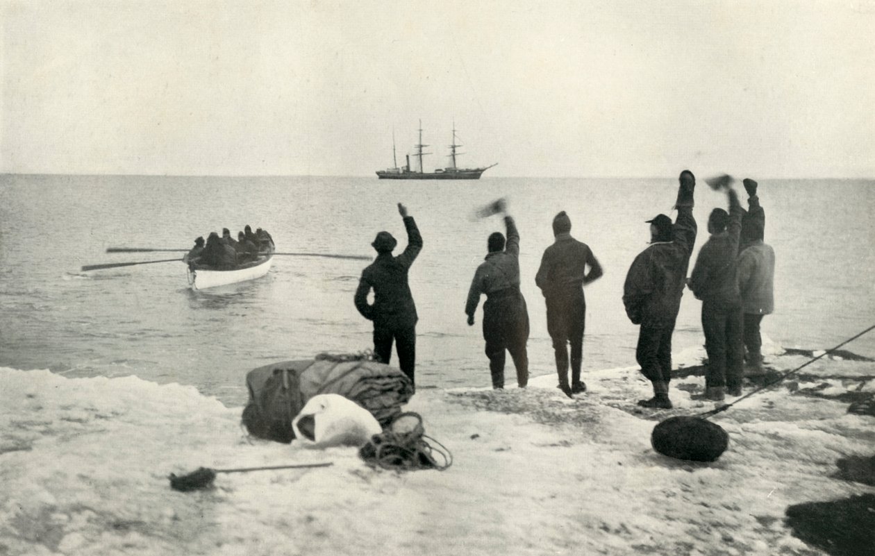 The Last Boat Leaves for the Ship, c1911, 1913 tekijältä Herbert Ponting