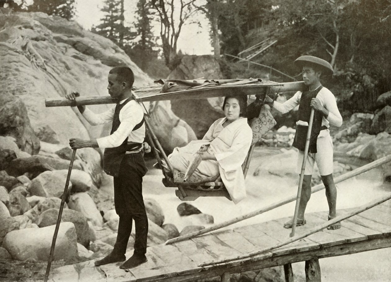 Matkustaa Yama-Kagolla Hakone-vuorilla, 1910. tekijältä Herbert Ponting