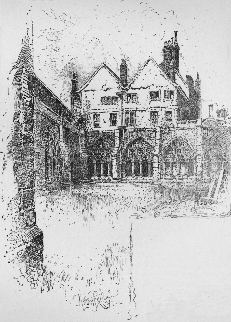 The Cloisters, Westminster Abbey, 1890 tekijältä Herbert Railton