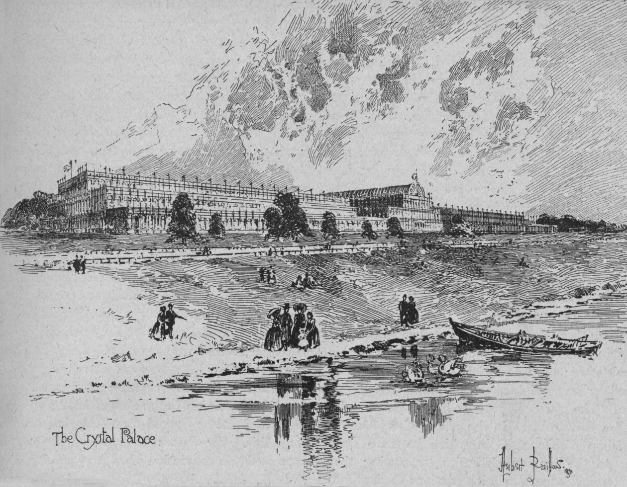 Crystal Palace Hyde Parkissa Lontoossa, 1851, 1891 tekijältä Herbert Railton