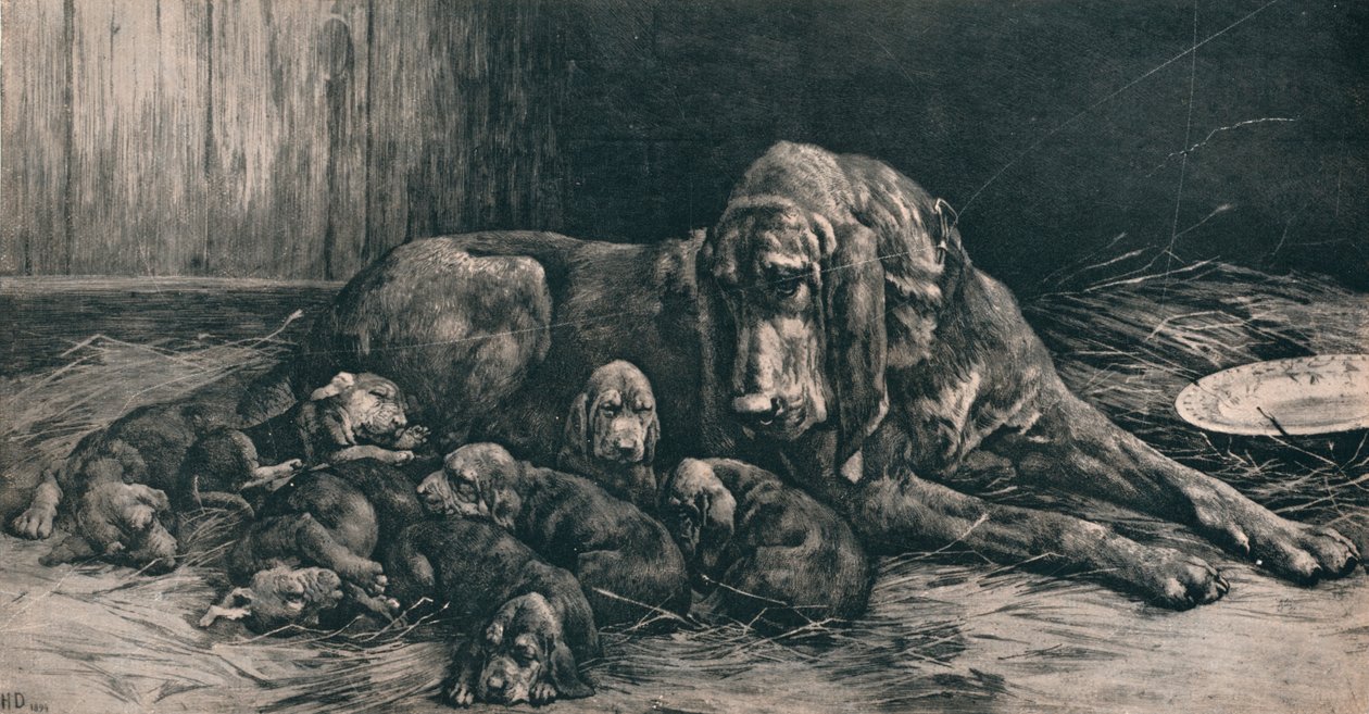 Onnellinen äiti, 1894, 1911 tekijältä Herbert Thomas Dicksee