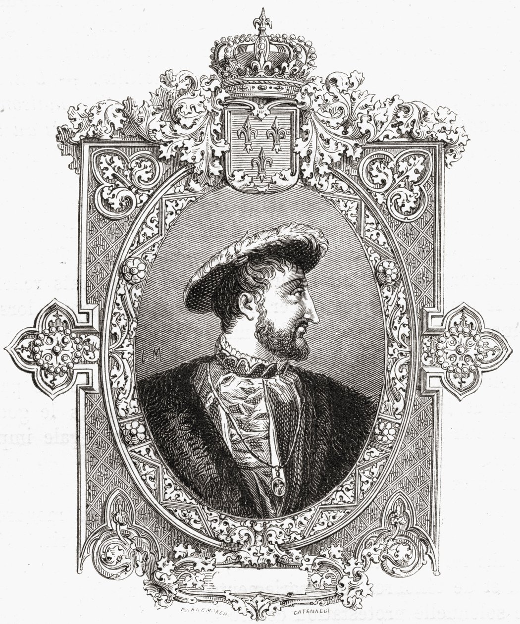 Francois I, Pannemaker-Lignyn kaivertama Louis Blancin (1811-82) "Histoire de la Revolution Francaise" -teoksesta tekijältä Hercule Catenacci