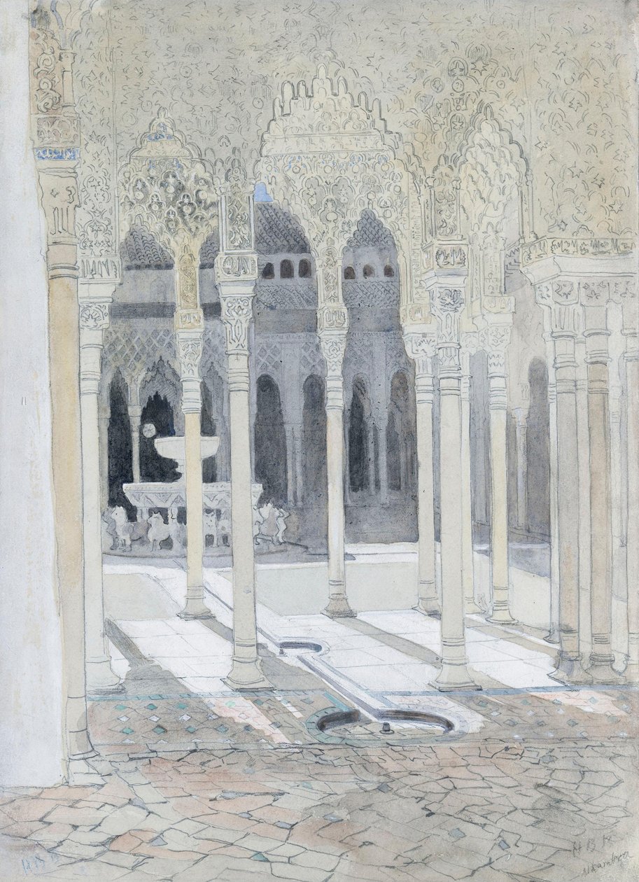 Leijonan piha, Alhambra, Granada, Espanja tekijältä Hercules Brabazon Brabazon