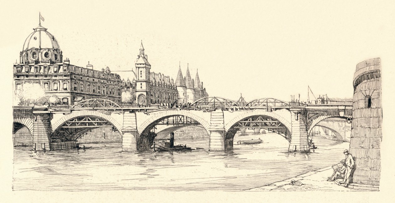 Teoksia vanhassa Pont Notre-Damessa, 1913 1915 tekijältä Herman Armour Webster