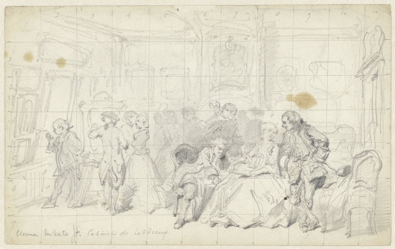 Taiteen arvostus vanhassa hollantilaisessa talossa Cabinet de tableaux (otsikko esineessä) tekijältä Herman Frederik Carel ten Kate
