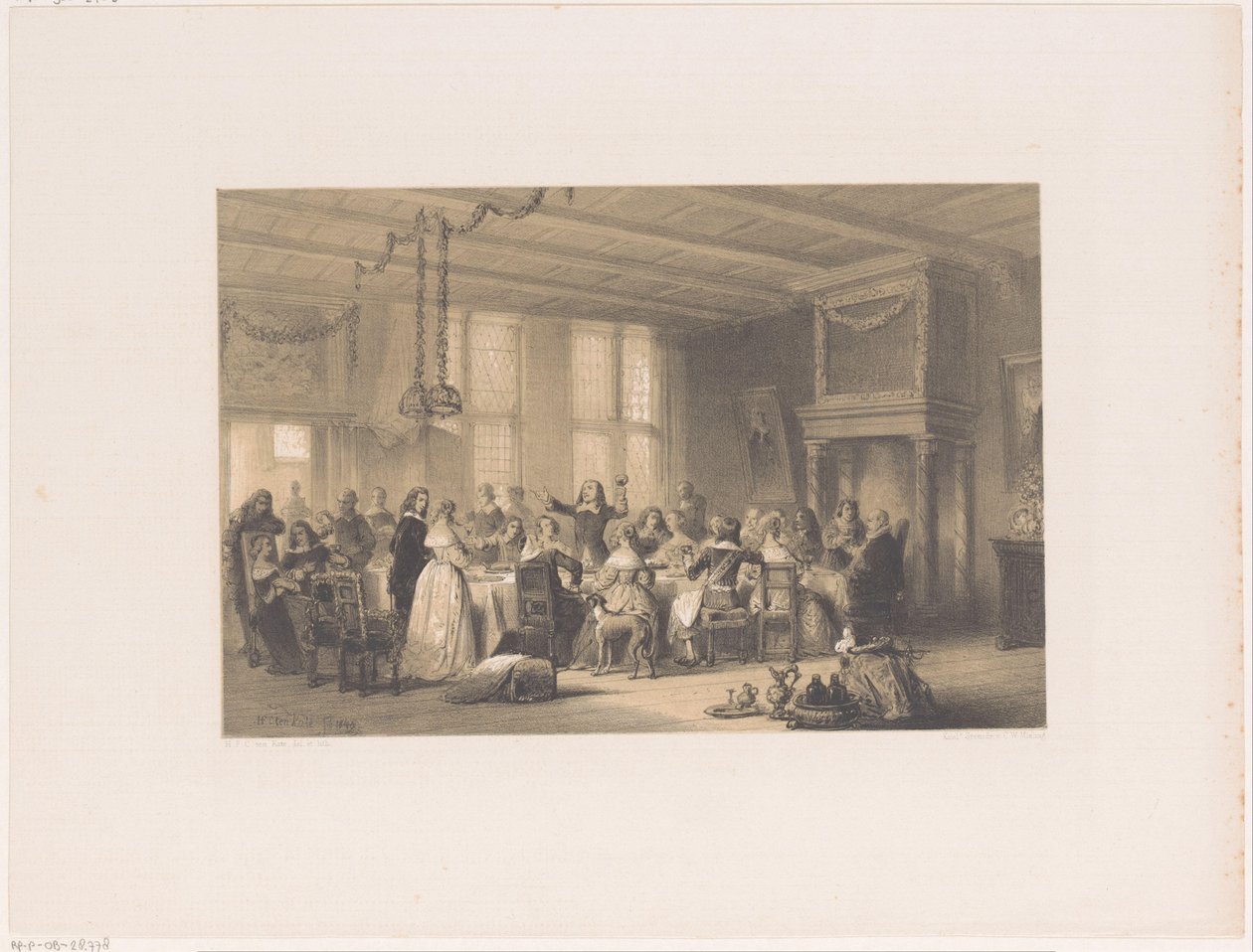 Paahtoleipä hääillallisella 1700-luvulla tekijältä Herman Frederik Carel ten Kate
