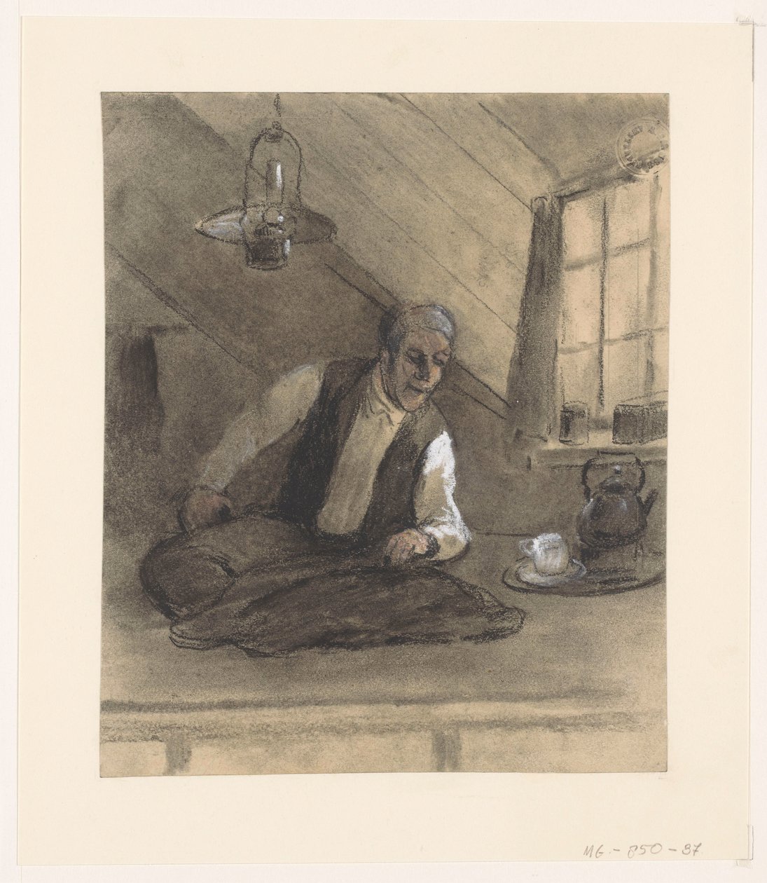 Räätäli töissä ullakkohuoneessa tekijältä Herman Heijenbrock (possibly)