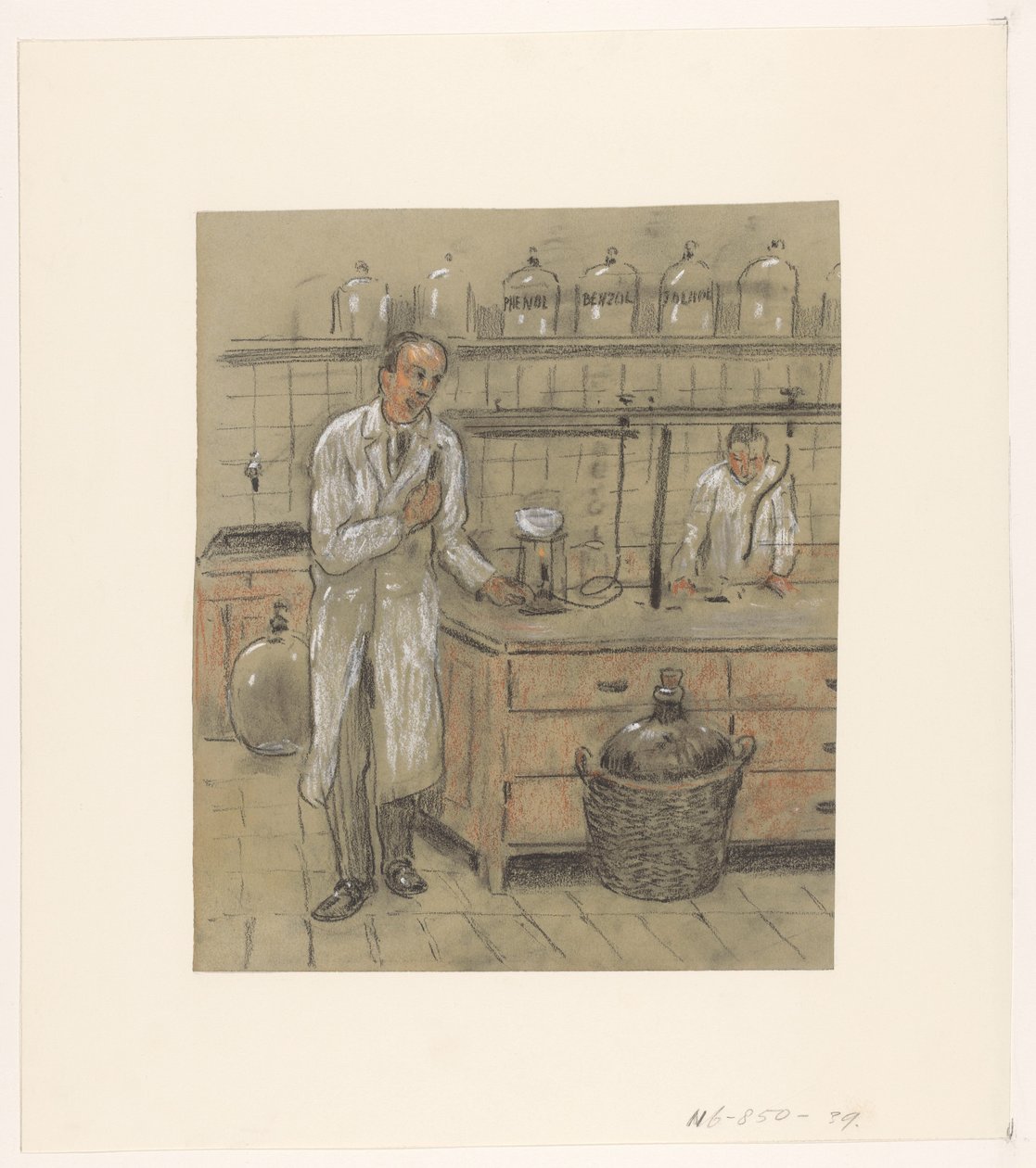 Kaksi miestä laboratoriossa tekijältä Herman Heijenbrock (possibly)