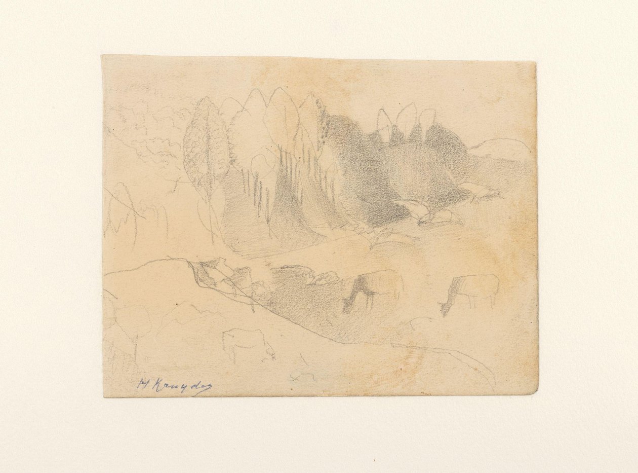 Laakso laiduntavilla karjalla tekijältä Herman Kruyder (signed by artist)