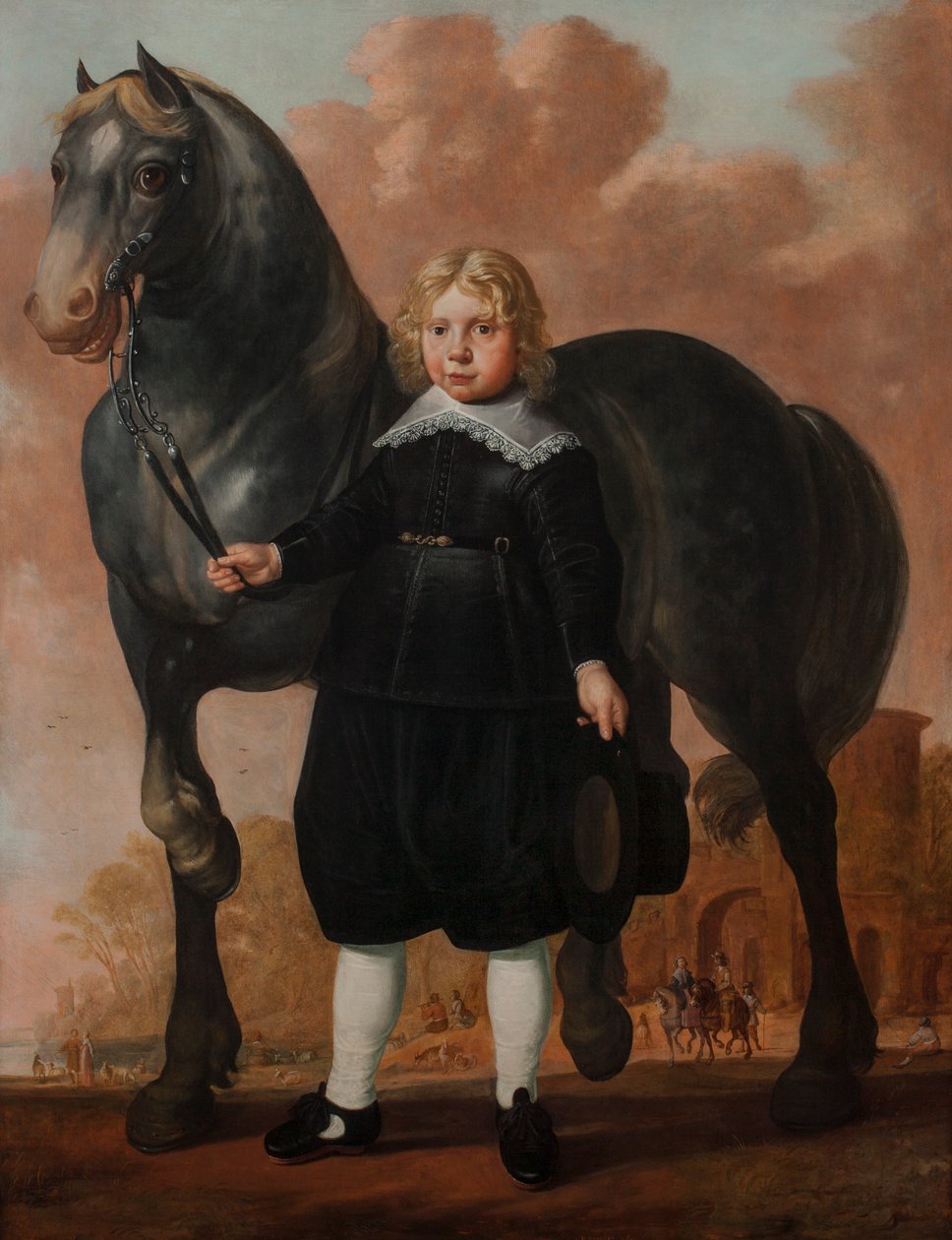 Nuori poika hevosensa kanssa, 1646 tekijältä Herman Mijnerts Doncker