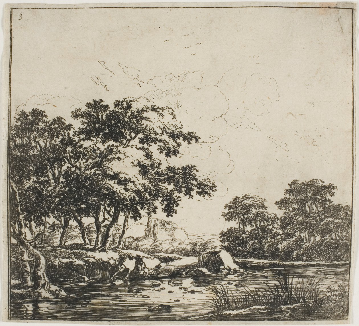 Joki metsässä, kolmoslevy sarjasta Set of Landscapes (Maisemat) tekijältä Herman Naijwincx
