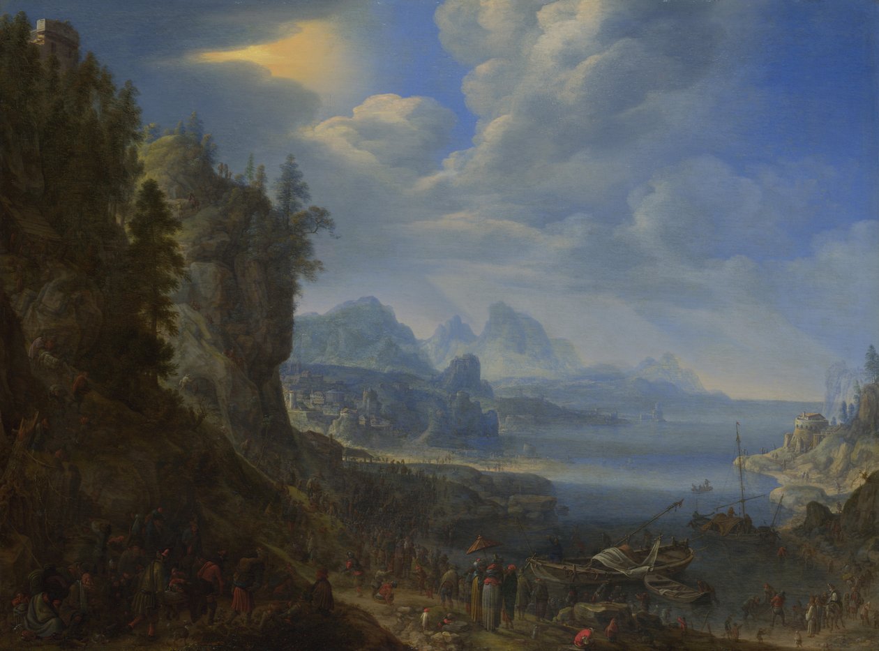 Kristus opettaa Saint Peters Boatista Genesaretin järvellä, 1667 tekijältä Herman Saftleven