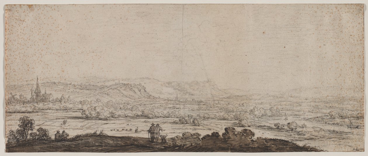 Maisema Schenkenschanzin kylästä Gelderlandissa, 1600-luku. tekijältä Herman Saftleven