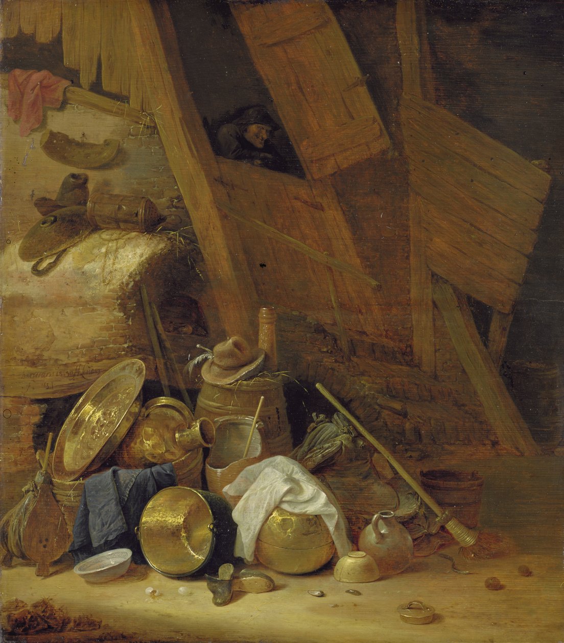 Asetelma navetassa, 1634 tekijältä Herman the Younger Saftleven