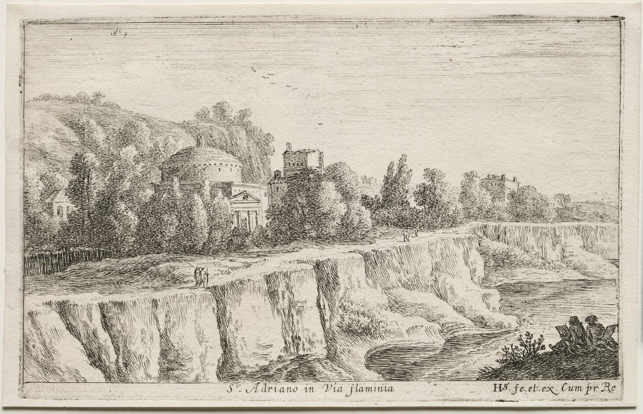 Monipuoliset näkymät Roomassa ja sen ympäristössä: St. Adriano Via Flaminialla, 1653. tekijältä Herman van Swanevelt