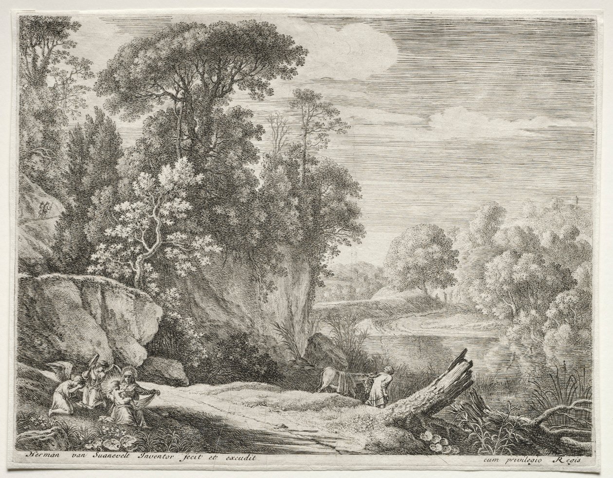 Aasi johti joelle, n. 1652-1654. tekijältä Herman van Swanevelt