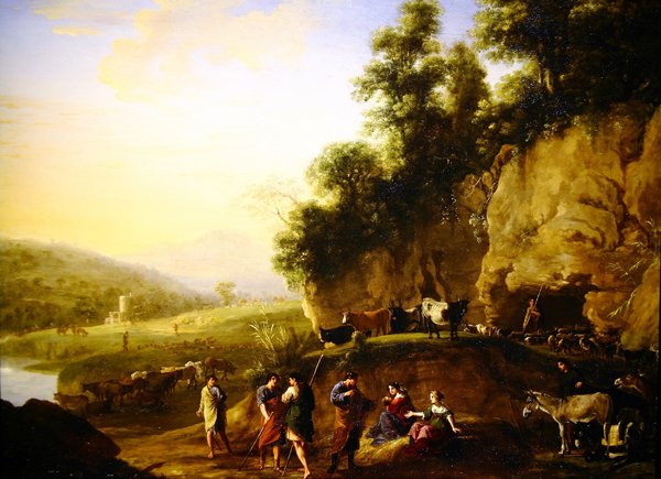 The Shepherds (öljy) tekijältä Herman van Swanevelt