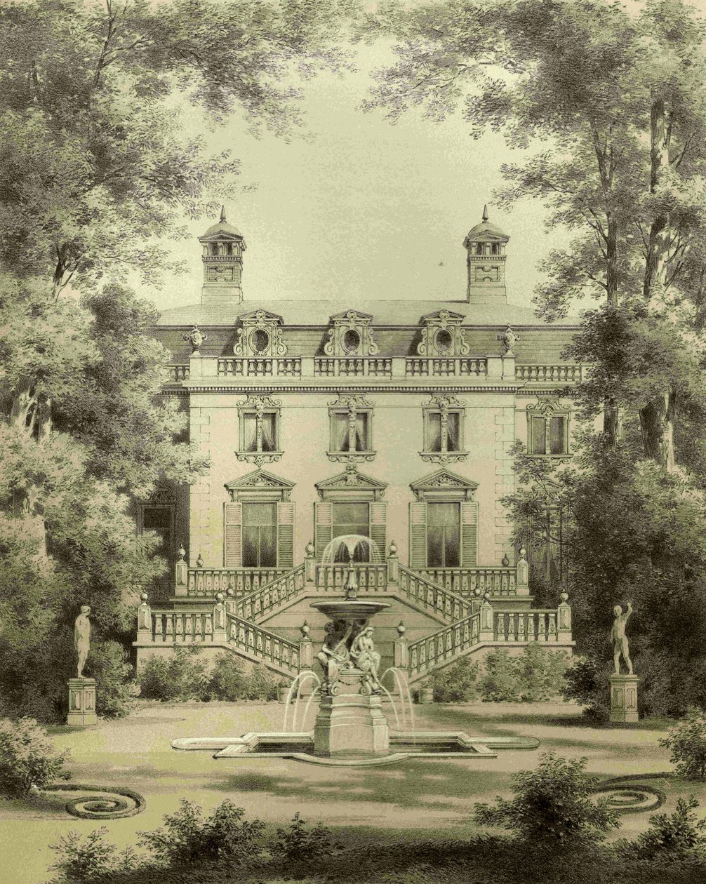 Jagdschloss Klein-Glienicke, Gartenseite tekijältä Hermann Günther
