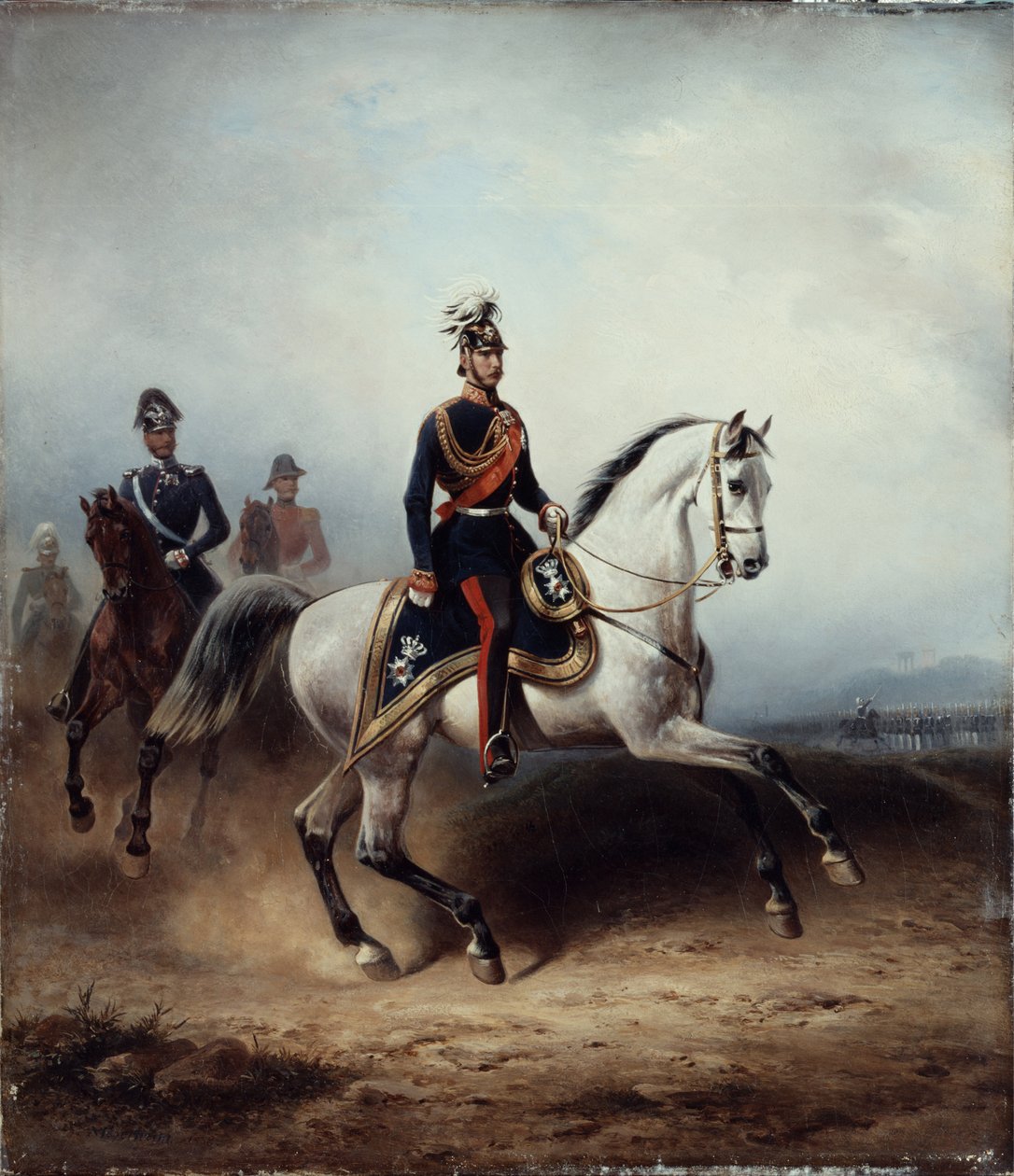 Fredrik III Vilhelm Bornstedterin kentällä, 1858. tekijältä Hermann Meyerheim