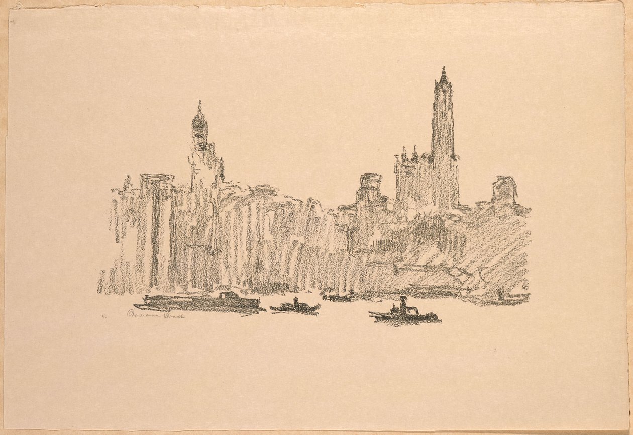 New York. Wolkenkratzer von Brooklyn aus tekijältä Hermann Struck