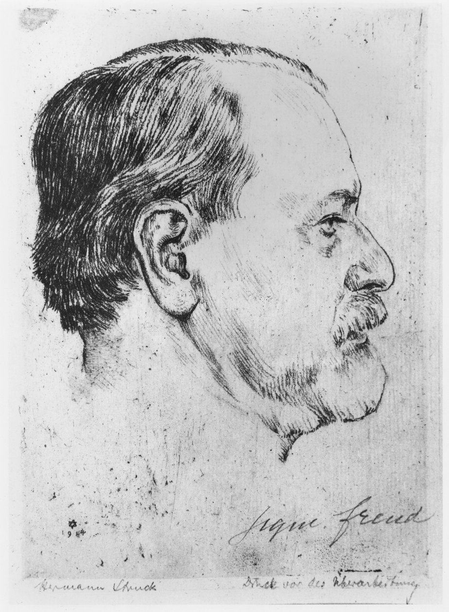 Muotokuva Sigmund Freudista (1856-1939) 1914 tekijältä Hermann Struck