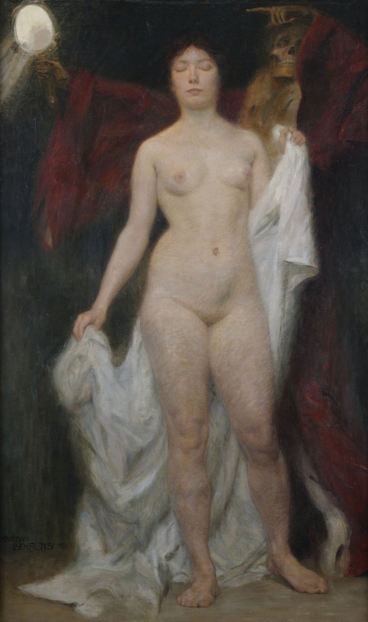 Weiblicher Akt mit Tod als Vanitasallegorie tekijältä Hermann Behrens