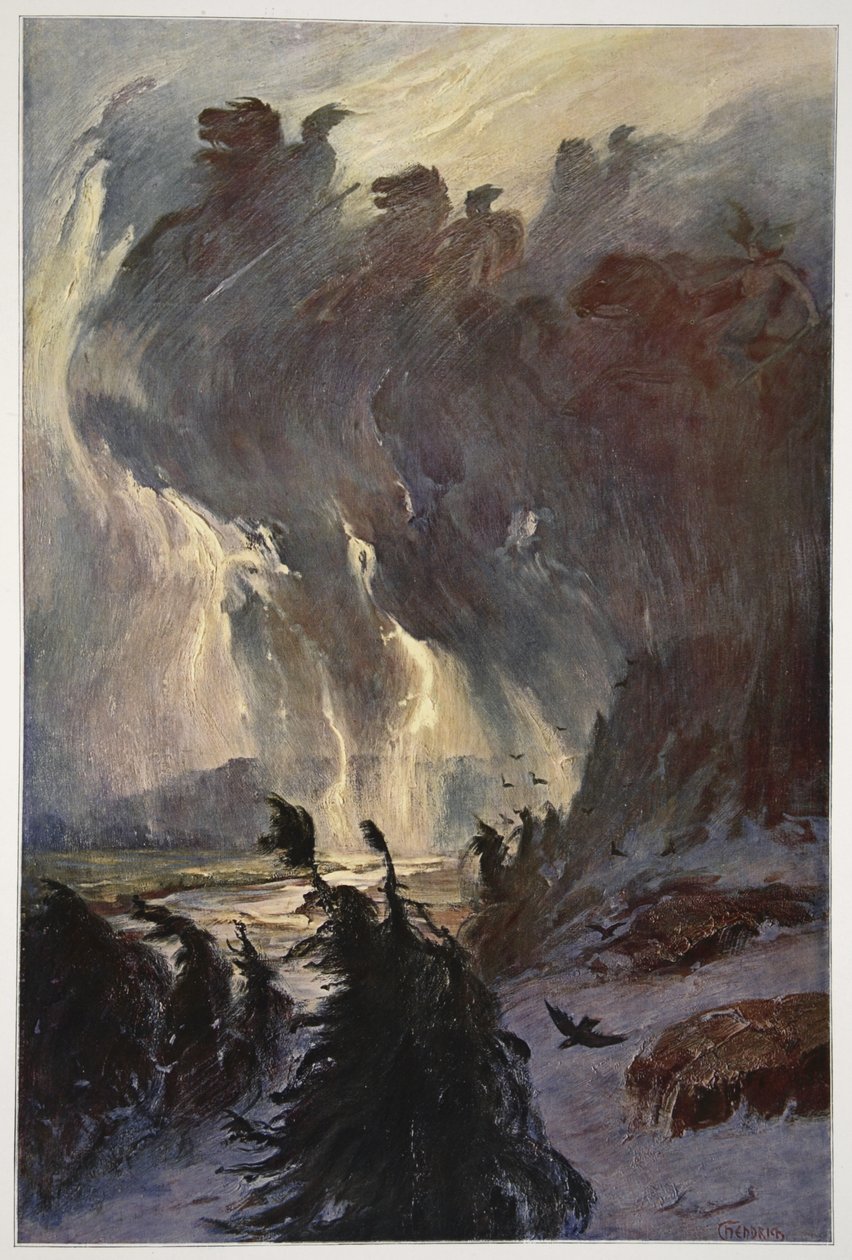 Valkyyrien ratsastusta, 1906 tekijältä Hermann Hendrich