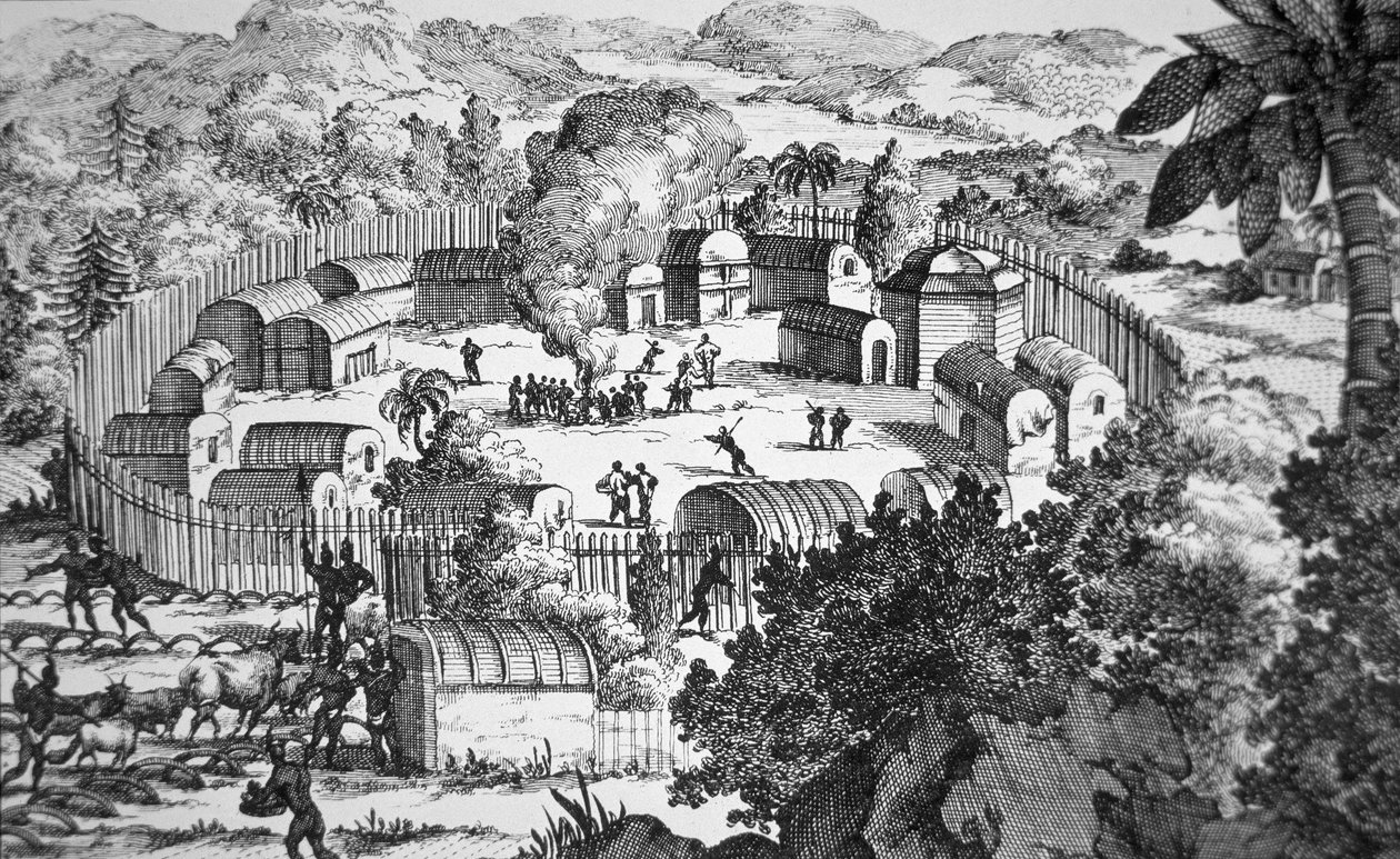 Susquehanna-kansan kylä, Susquehanna-joki (kaiverrusyksityiskohta), joka julkaistiin upotettuna Hermann Mollin teoksessa "Uusi kartta Amerikan pohjoisista osista, joita Ranska vaatii" 1720 tekijältä Hermann Moll