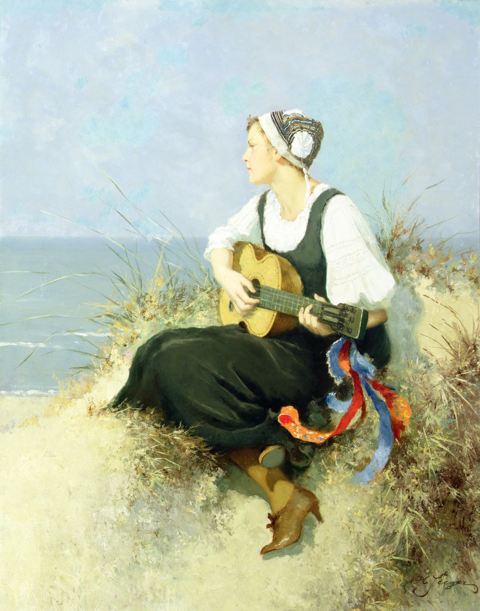 On the Beach (öljy kankaalle) tekijältä Hermann Seeger