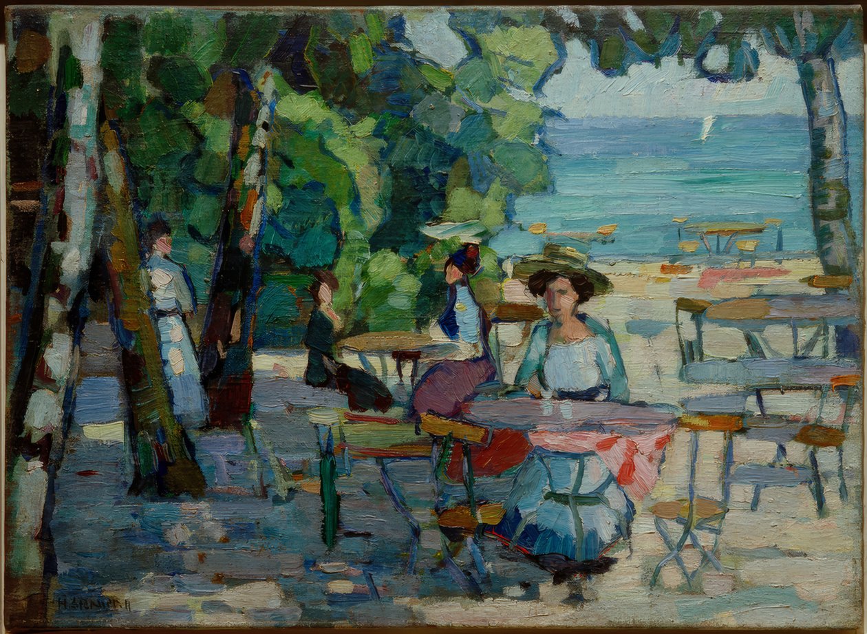 Kahvipuutarha Ammersee-joella tekijältä Hermann Stenner