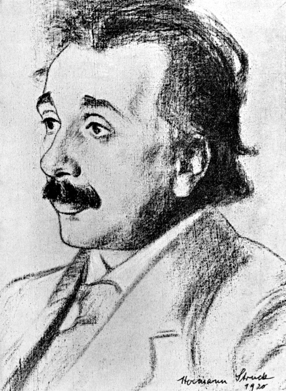 Albert Einstein 1879-1955, saksalais-sveitsiläinen matemaatikko ja teoreettinen fyysikko, 1920 tekijältä Hermann Struck