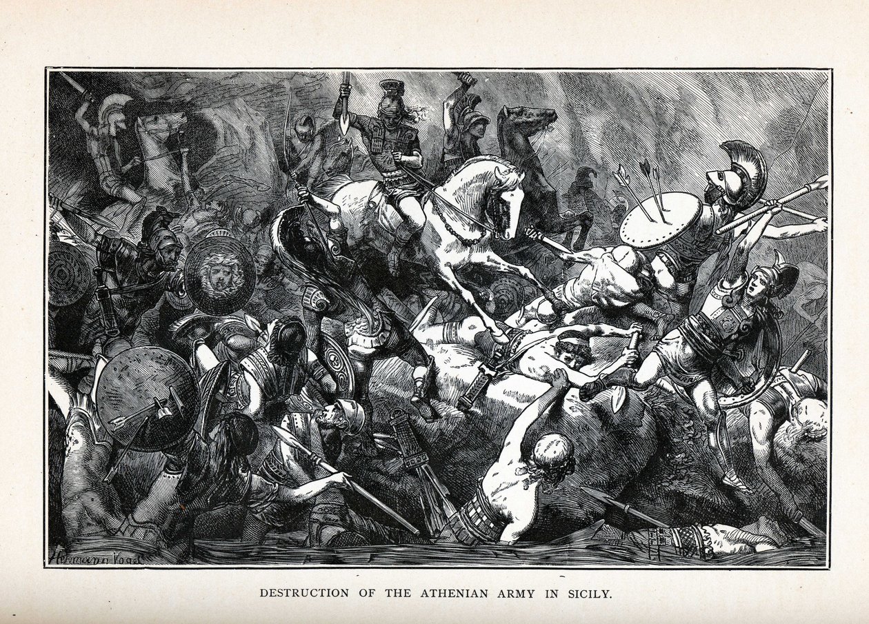 Ateenan armeijan tuho Sisiliassa, 1882 tekijältä Hermann Vogel