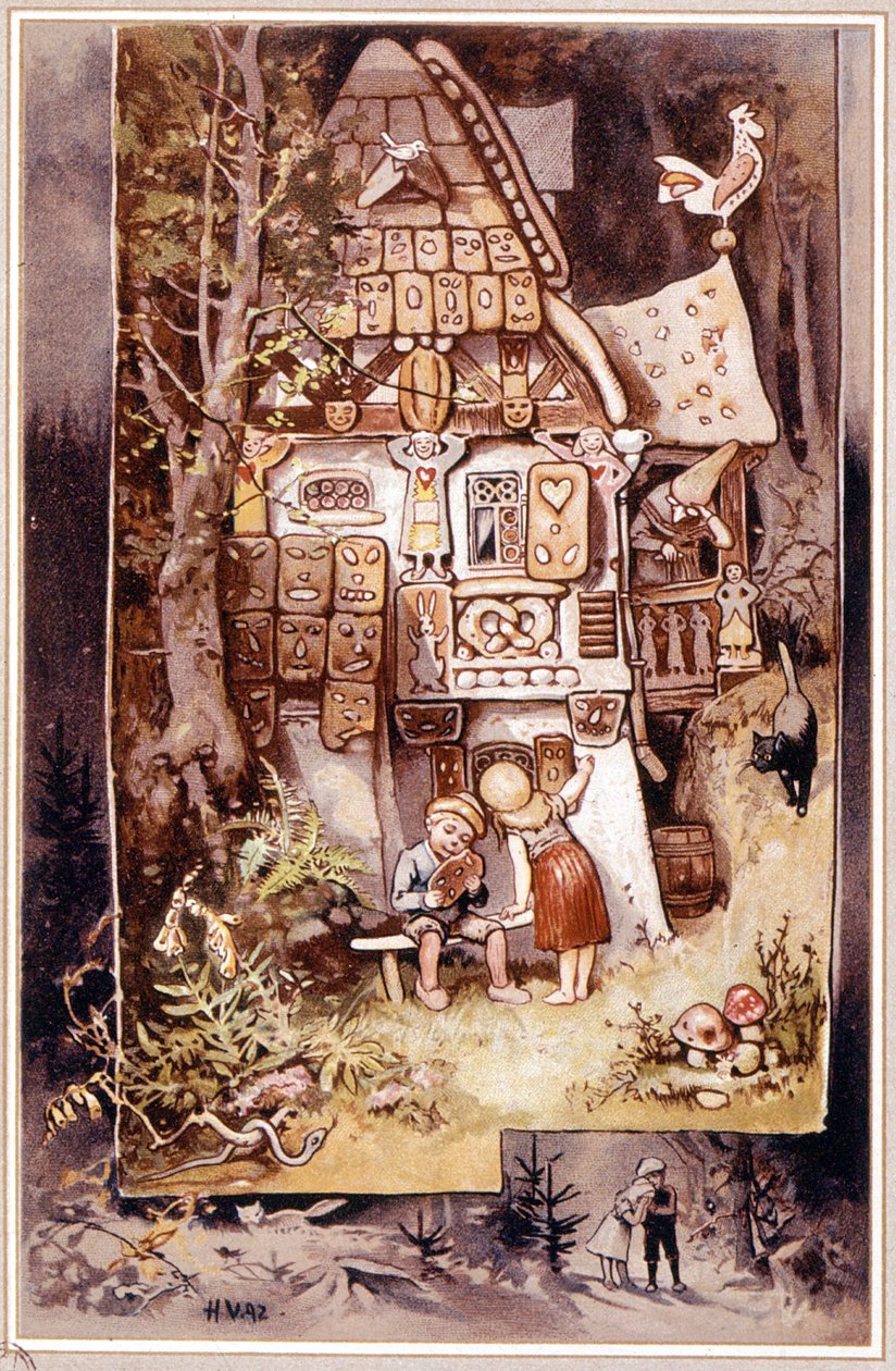 Hansel ja Kerttu, Grimmin tarina - kuvitus Hermann Vogel tekijältä Hermann Vogel