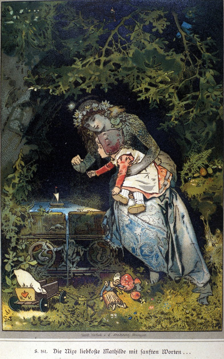 Kuvitus Vogelista veljien Jacob (1785-1863) ja Wilhelm (1786-1859) Grimmin tarinaan tekijältä Hermann Vogel