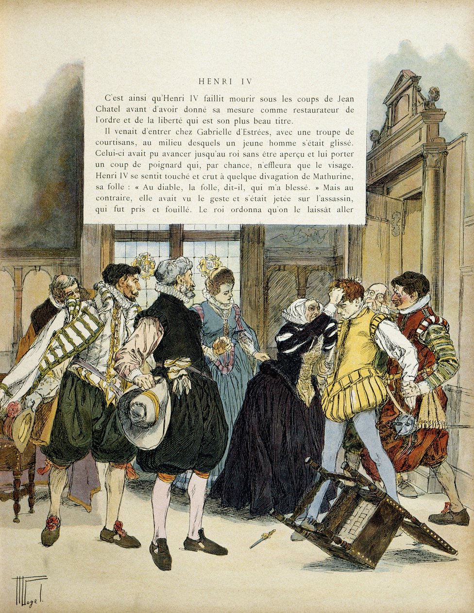 Jean Chatelin (1575-1594) hyökkäys 27. joulukuuta 1594, joka meni Gabrielle d
