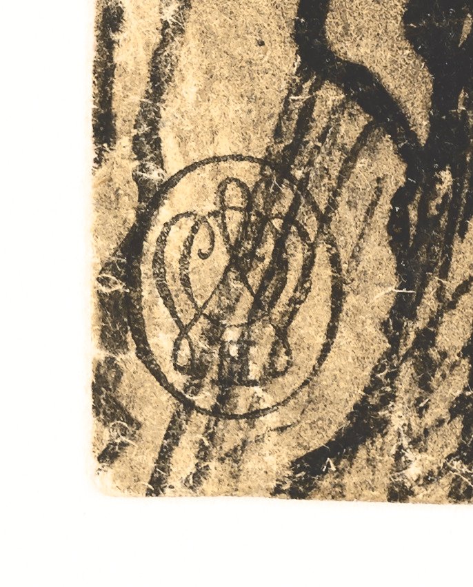 Kristuksen hautaus (recto); Maisema, jossa kaupunki joen rannalla (verso) tekijältä Hermann Weyer
