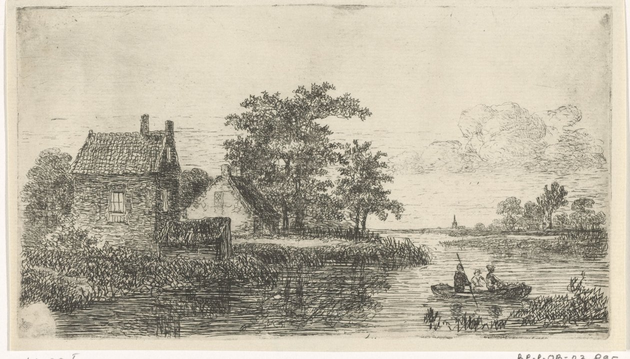 Kolme miestä veneessä tekijältä Hermanus Jan Hendrik van Rijkelijkhuysen