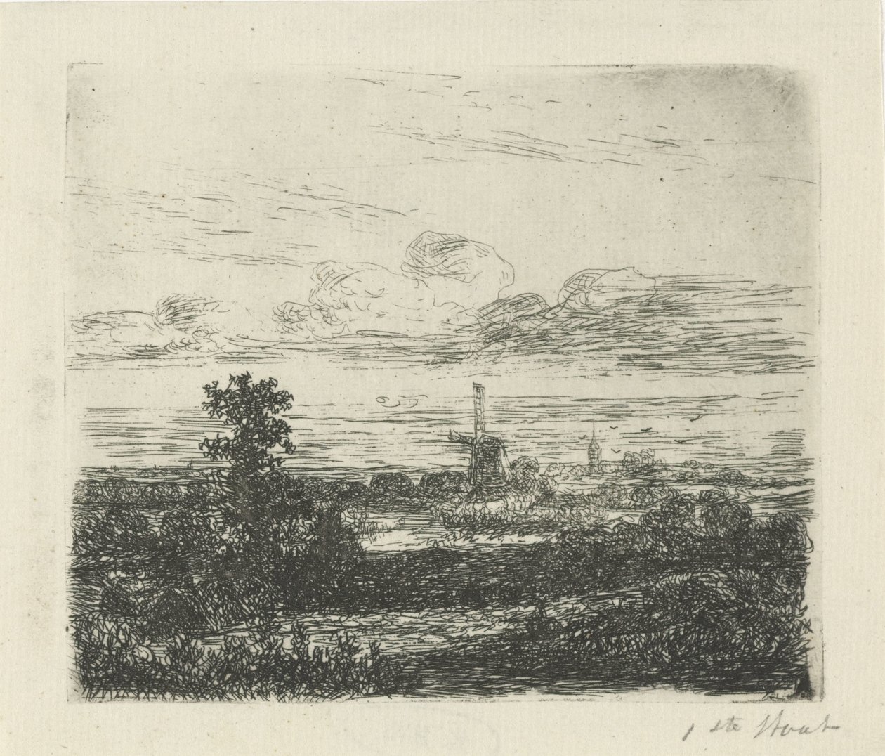 Maisema myllyllä tekijältä Hermanus Jan Hendrik van Rijkelijkhuysen