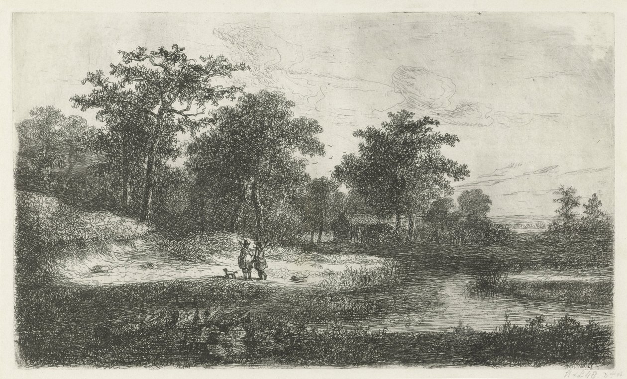 Kaksi metsästäjää veneessä tekijältä Hermanus Jan Hendrik van Rijkelijkhuysen