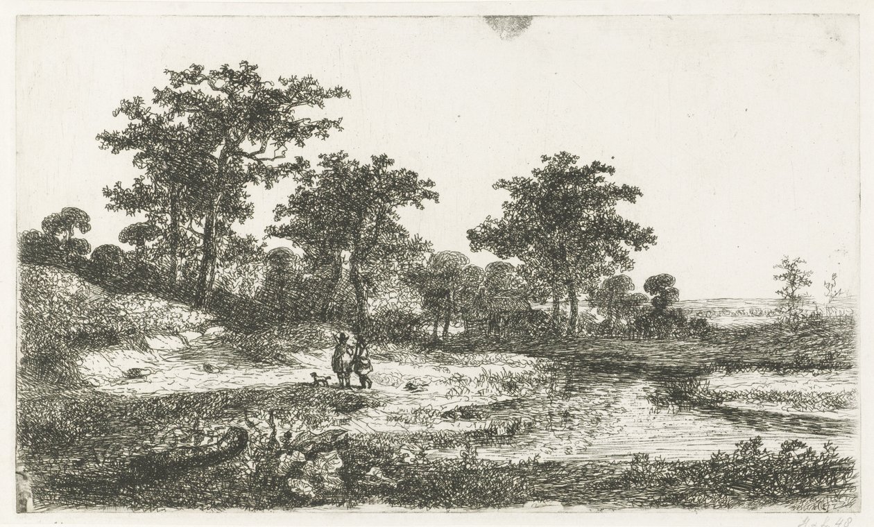 Kaksi metsästäjää veneessä tekijältä Hermanus Jan Hendrik van Rijkelijkhuysen