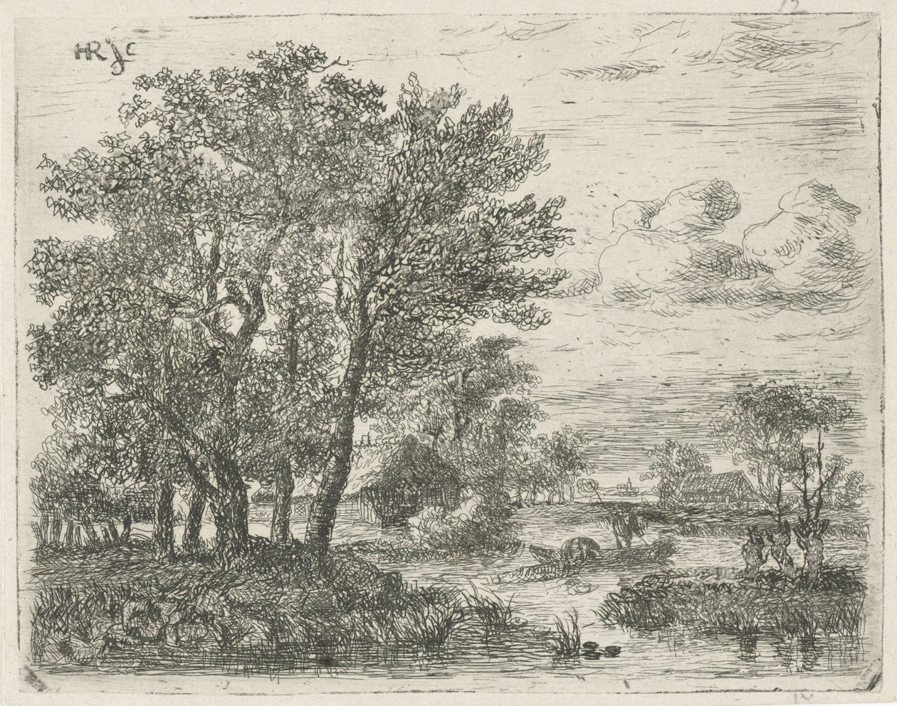 Kalastajat veneessä tekijältä Hermanus Jan Hendrik van Rijkelijkhuysen