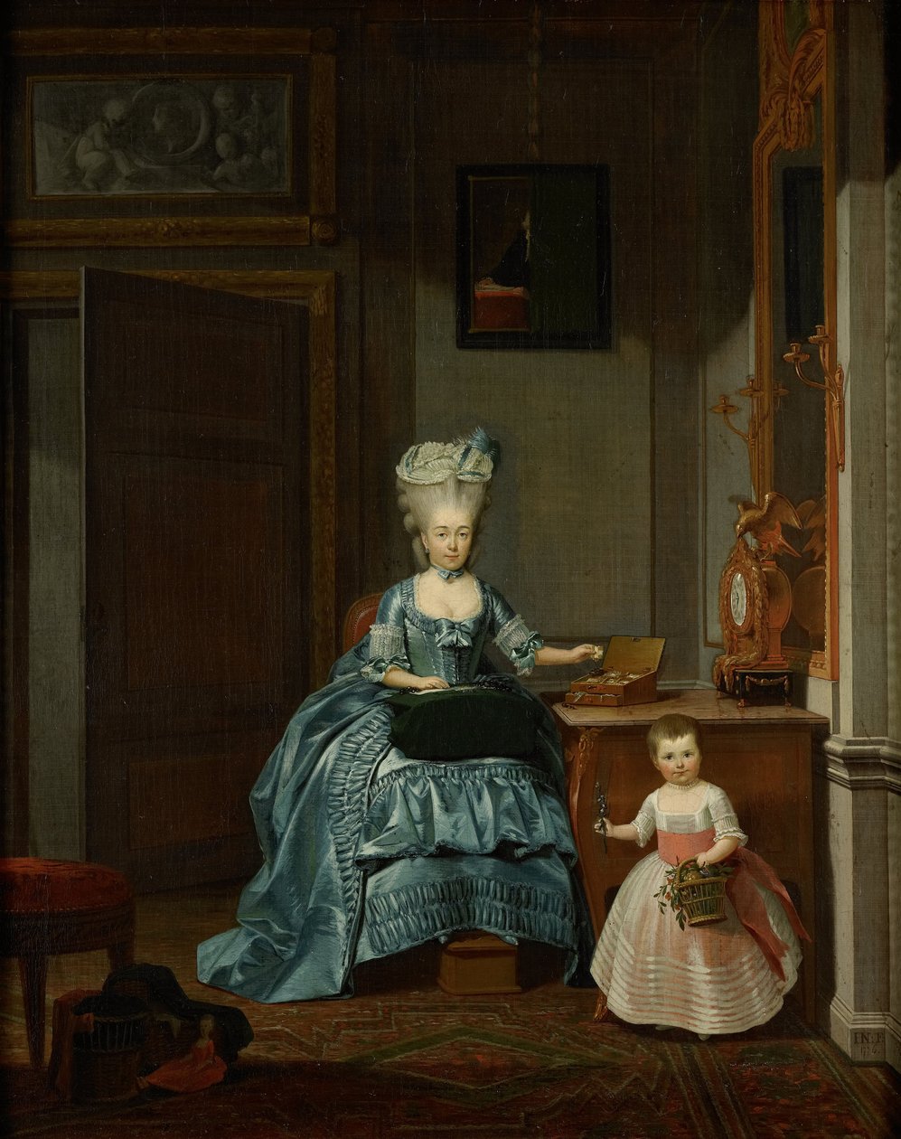 Susanna van Collen, os. Mogge ja hänen tyttärensä, 1776 tekijältä Hermanus Numan